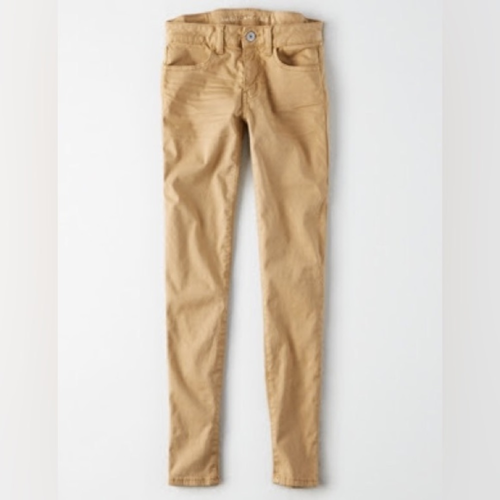 Am Eagle UNWORN Khaki JEGGINGS size 2L super stretch